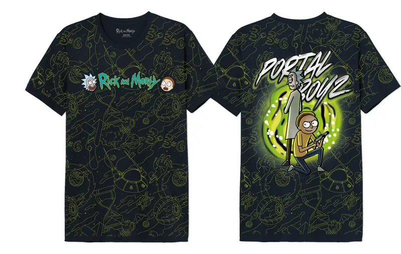 RICK ET MORTY - Portal Boyz - T-Shirt Oversize Homme (S)