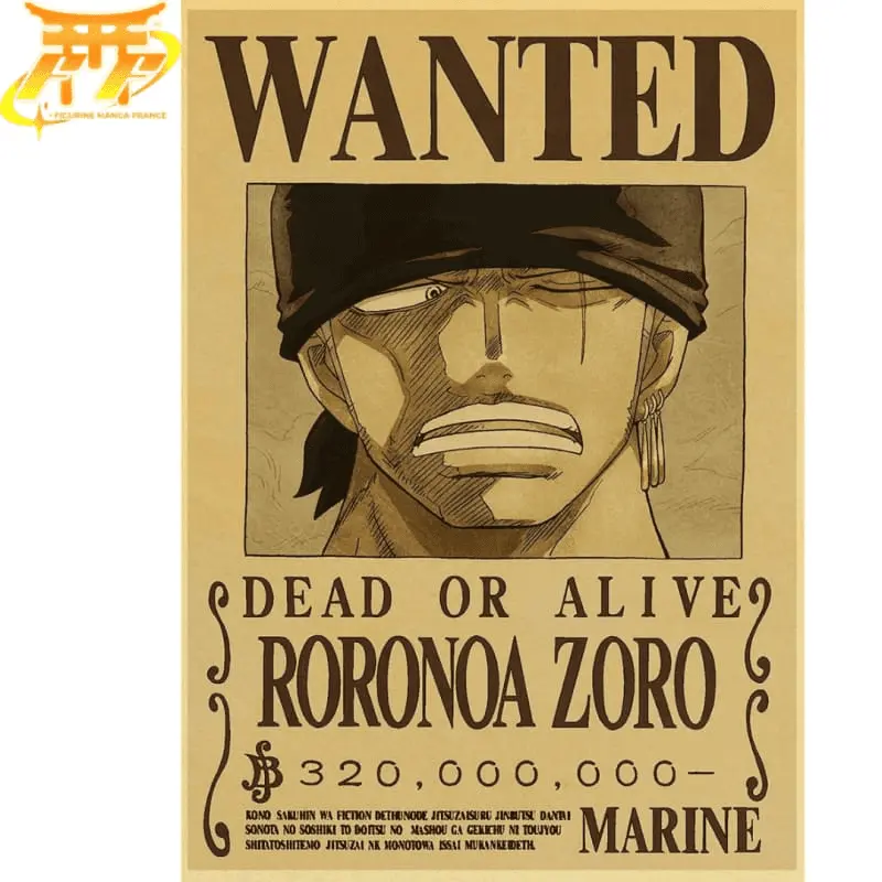 Roronoa Zoro Wanted Poster - One Piece