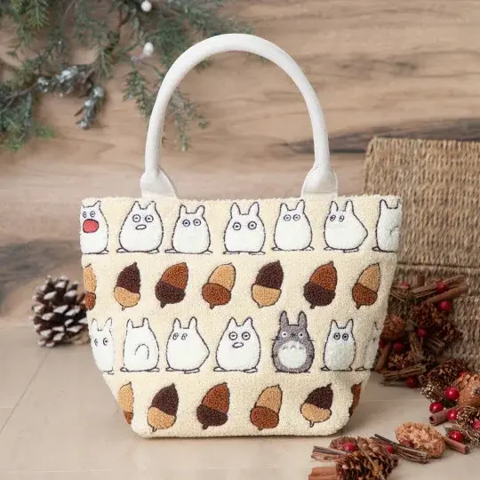 Sac brodé Beige Totoro Noisettes - Mon Voisin Totoro