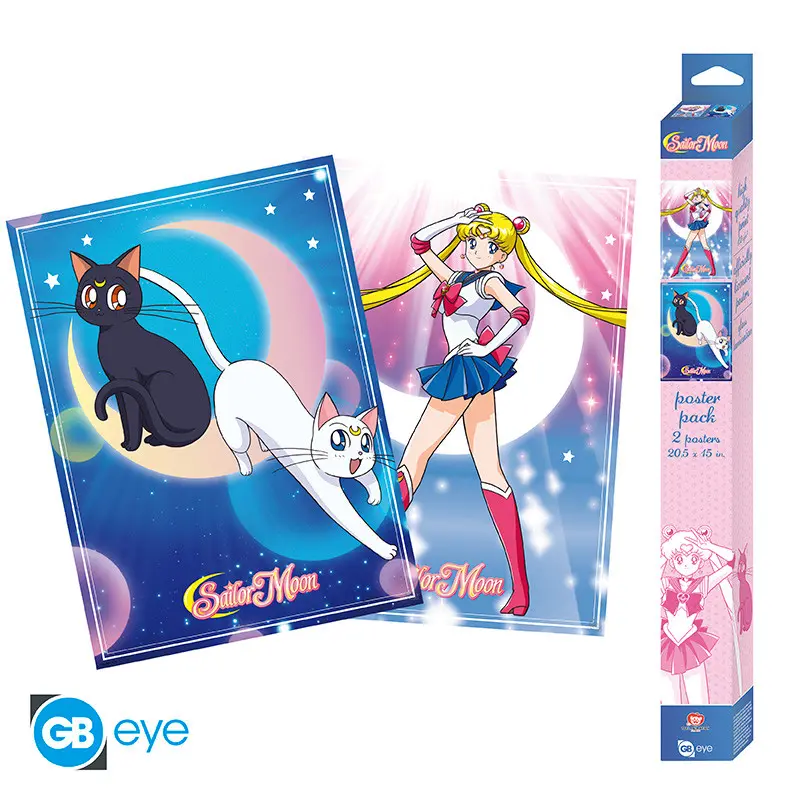 Set 2 Posters Chibi 52x38 - Sailor Moon & chats