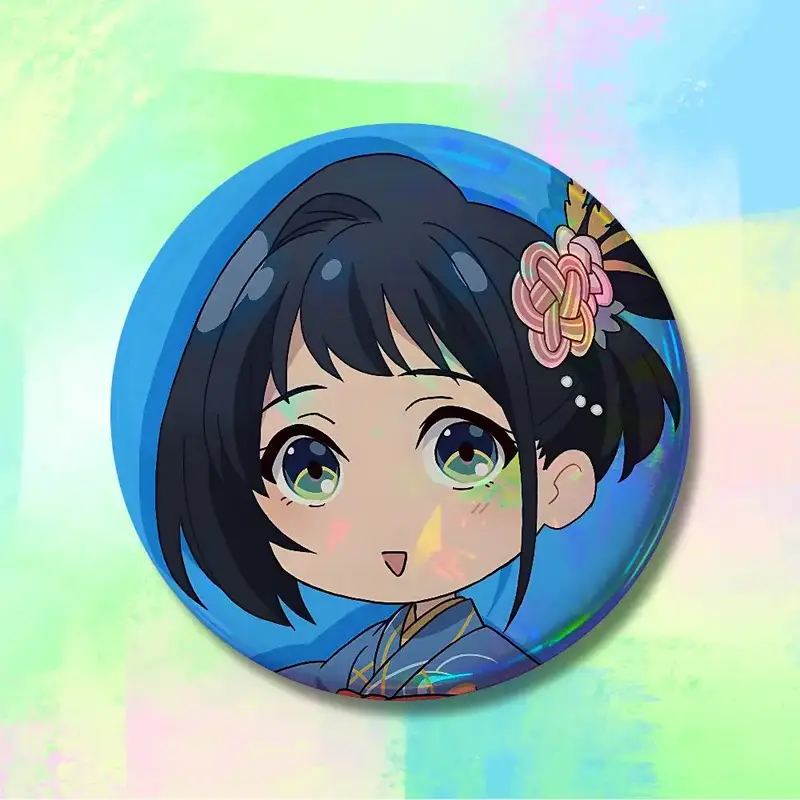 Sparks of Tomorrow Inako Momokawa Azure Blossom Chibi Button Pin