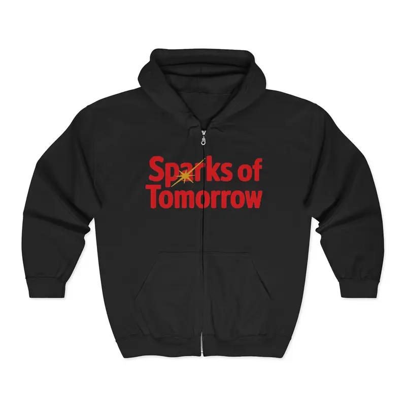 Sparks of Tomorrow Logo Black Zipper Hoodie