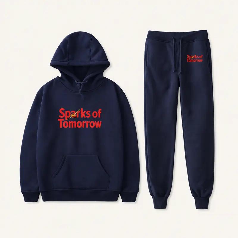 Sparks of Tomorrow Navy Blue Hoodie and Joggers Set