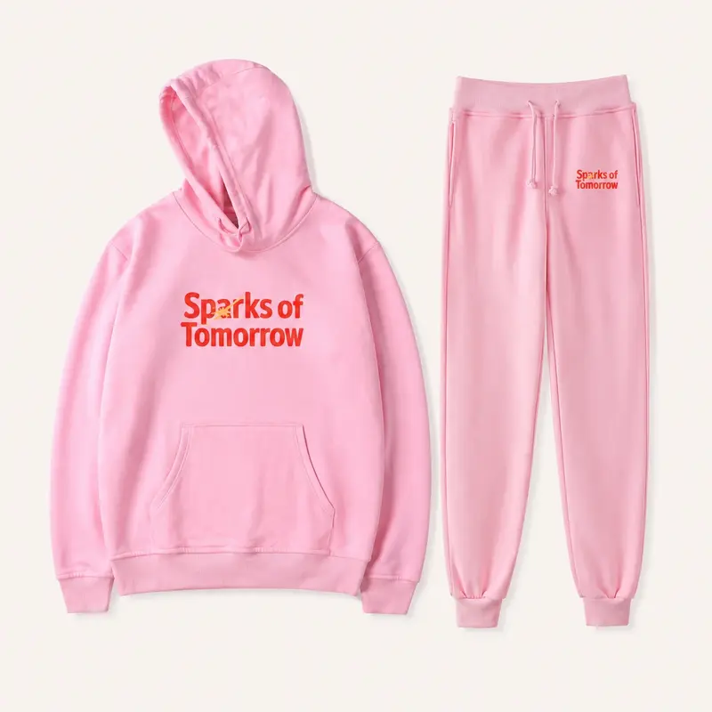 Sparks of Tomorrow Pink Hoodie and Joggers Set