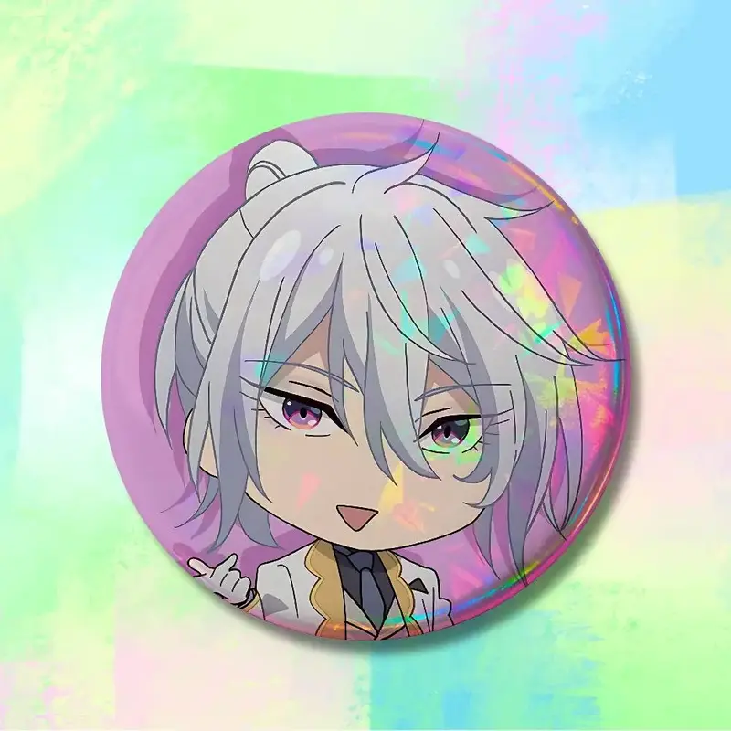 Sparks of Tomorrow Yosuke Mizoe Violet Charm Chibi Button Pin