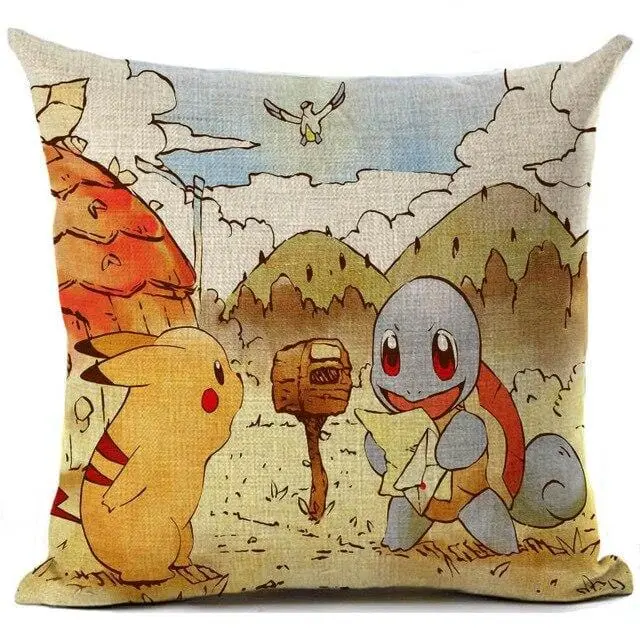 Squirtle & Pikachu Pokemon Pillow