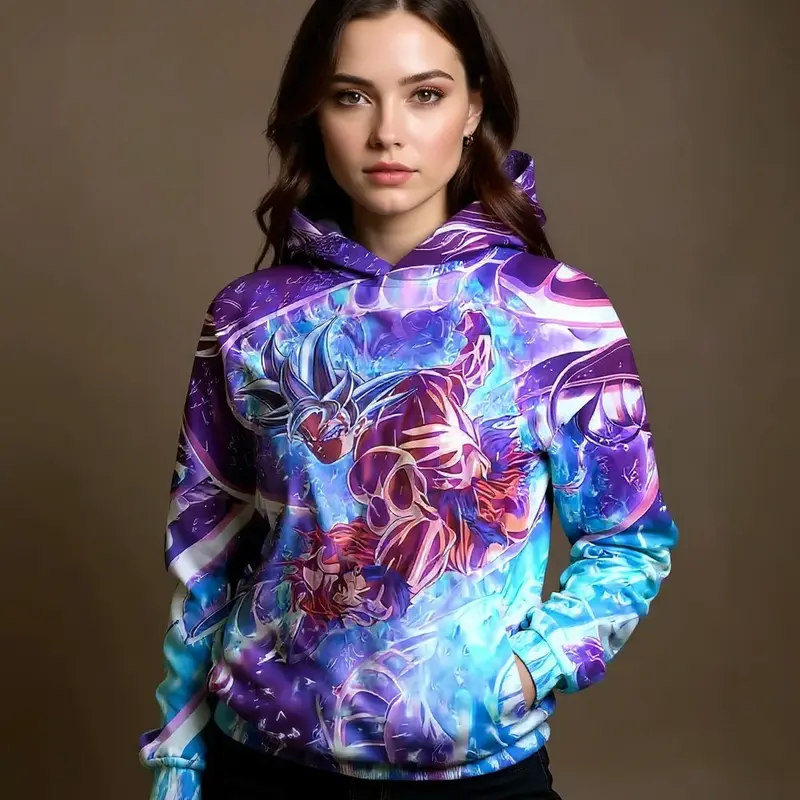 Sweat à capuche imprimé Dragon Ball
