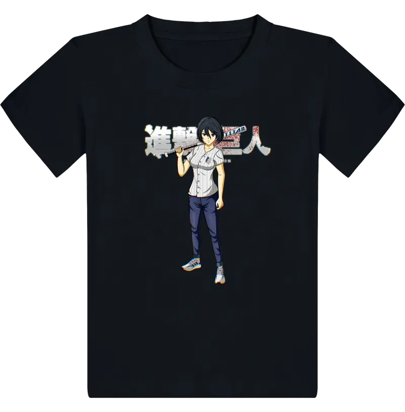 T Shirt Attaque Des Titans Enfant Mikasa