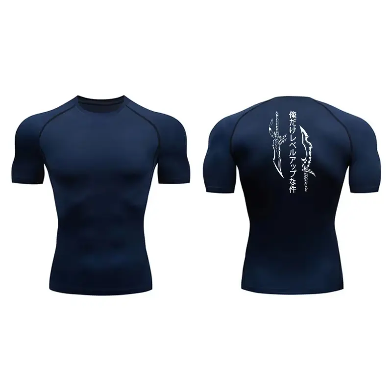 T-shirt de Compression Solo Leveling Bleu