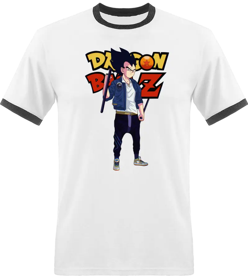 T-shirt Dragon Ball Végéta Avec Bordure