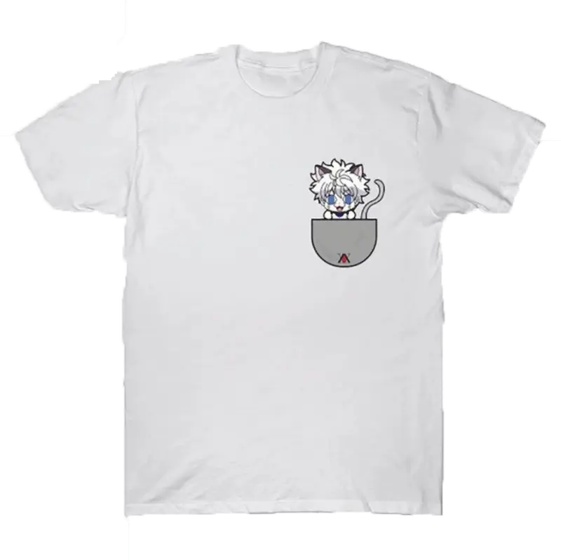 T-Shirt Hunter x Hunter <br /> Kirua Chat Blanc