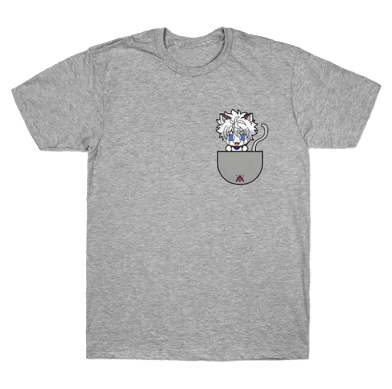 T-Shirt Hunter x Hunter <br /> Kirua Chat Gris