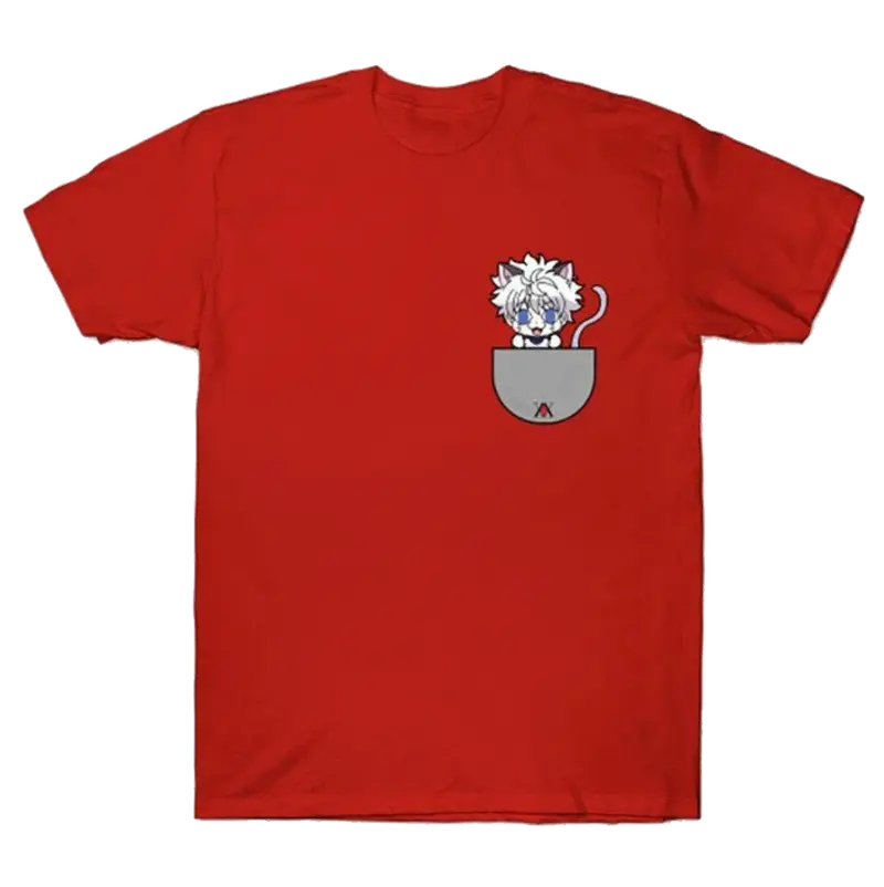 T-Shirt Hunter x Hunter <br /> Kirua Chat Rouge
