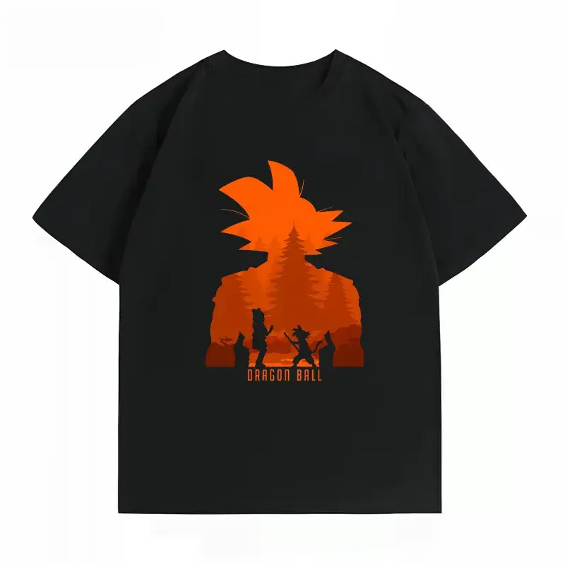 T-shirt manga imprimé silhouette Goku