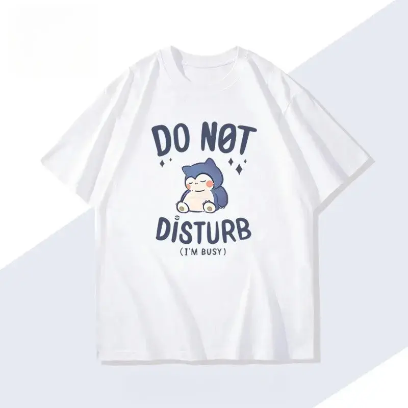 T-Shirt Pokémon Ronflex "Do Not Disturb" (Blanc) - Harajuku Y2K Oversize
