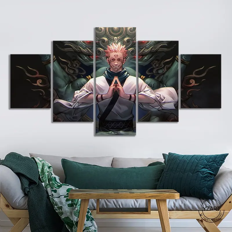 Tableau 5 pièces Sukuna Jujutsu Kaisen