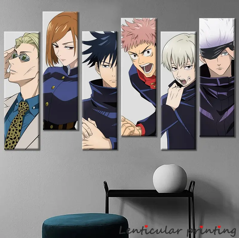 Tableau 6 pièces Anime Jujutsu Kaisen