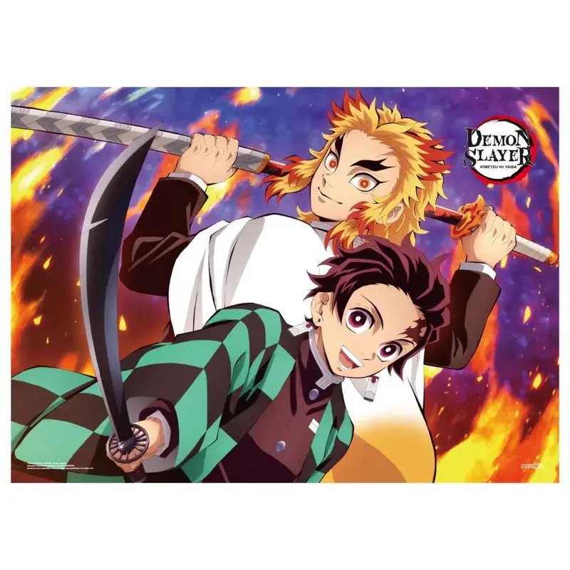 Tanjiro & Rengoku - Poster Tissu