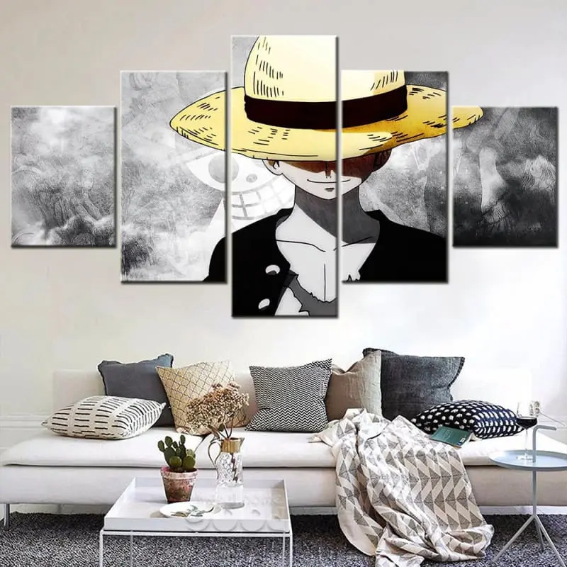 Toile 5 pièces Monkey D. Luffy, Tableau Canvas One Piece